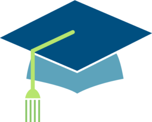 Icon showing a graduation cap